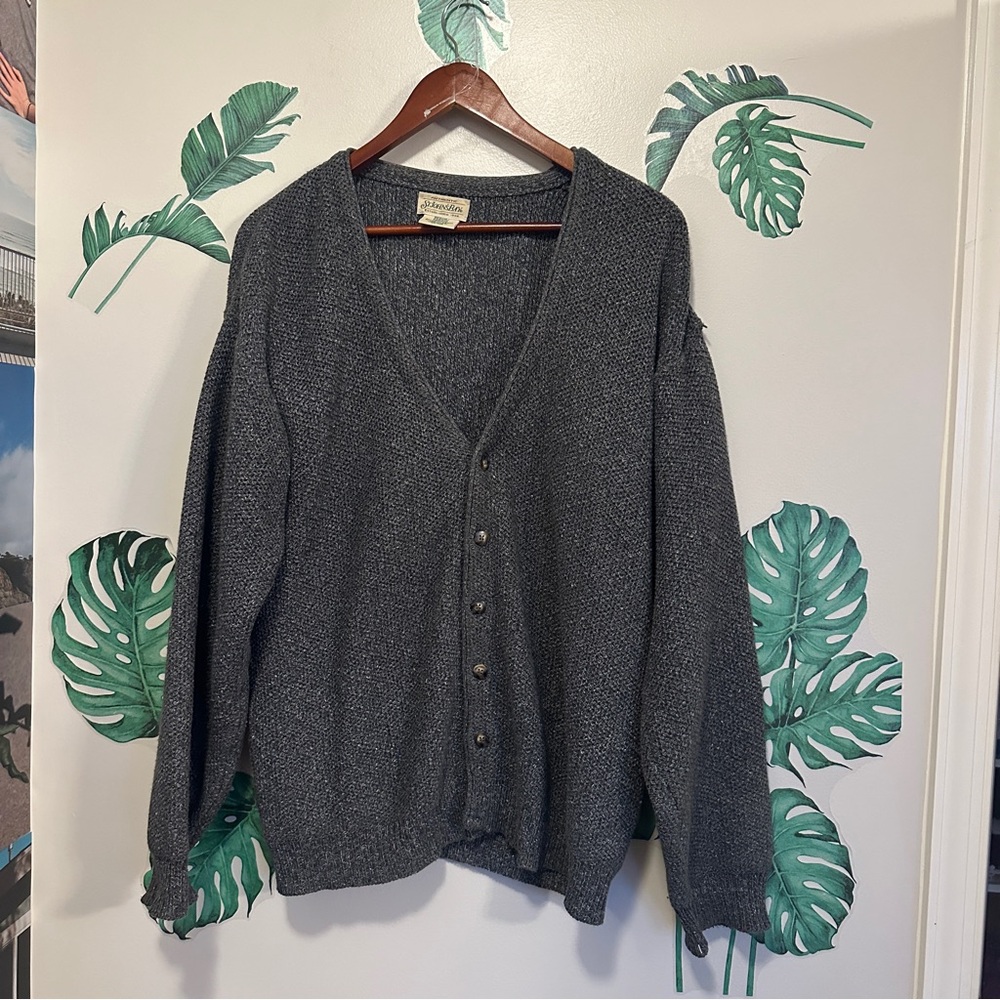Vintage Grey Cotton Cardigan - Picture 3 of 8